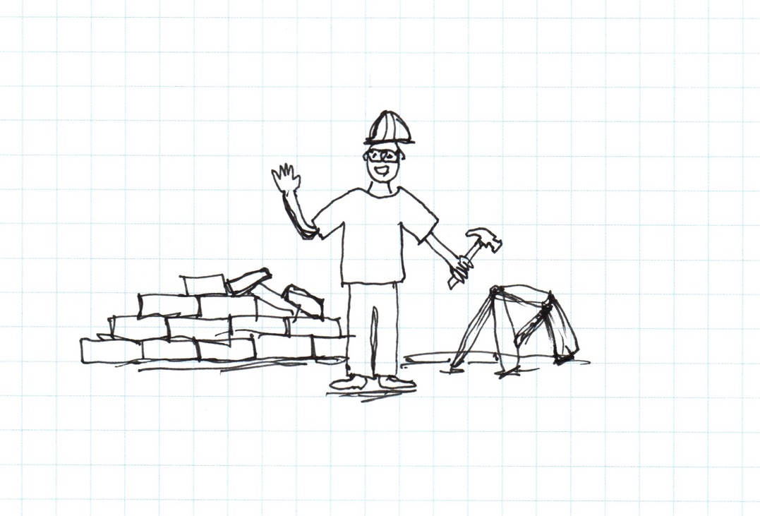 Drawing of construction worker